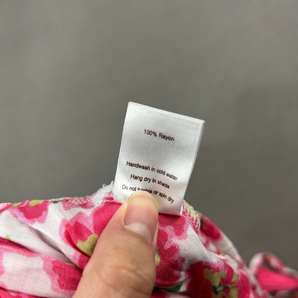 Tiare Hawaii Revolve Bellini Mini Halter Dress Small Pink Poipu White Tiered - Picture 5 of 10